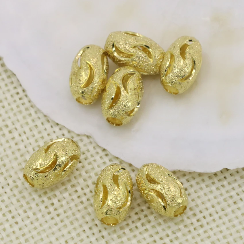 7*11 mm 10pcs zlato barvo sod cev obliki votlih distančniki kroglice frost mat pribor nakit ugotovitve B2565 4
