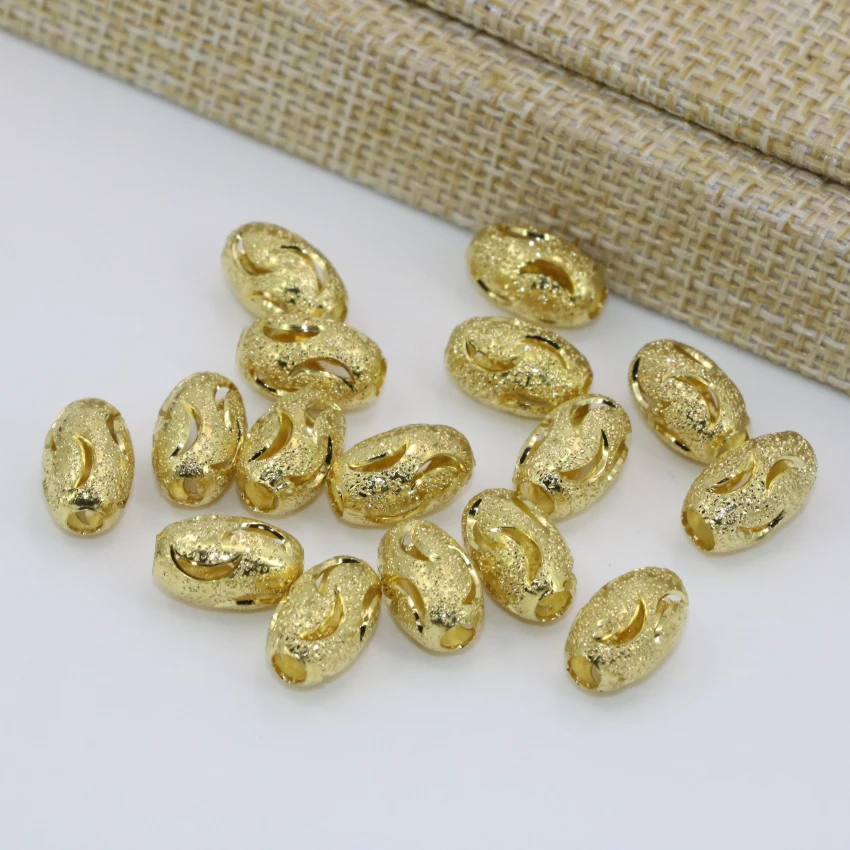 7*11 mm 10pcs zlato barvo sod cev obliki votlih distančniki kroglice frost mat pribor nakit ugotovitve B2565 5