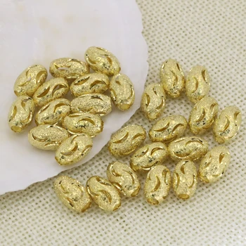 7*11 mm 10pcs zlato barvo sod cev obliki votlih distančniki kroglice frost mat pribor nakit ugotovitve B2565 7576