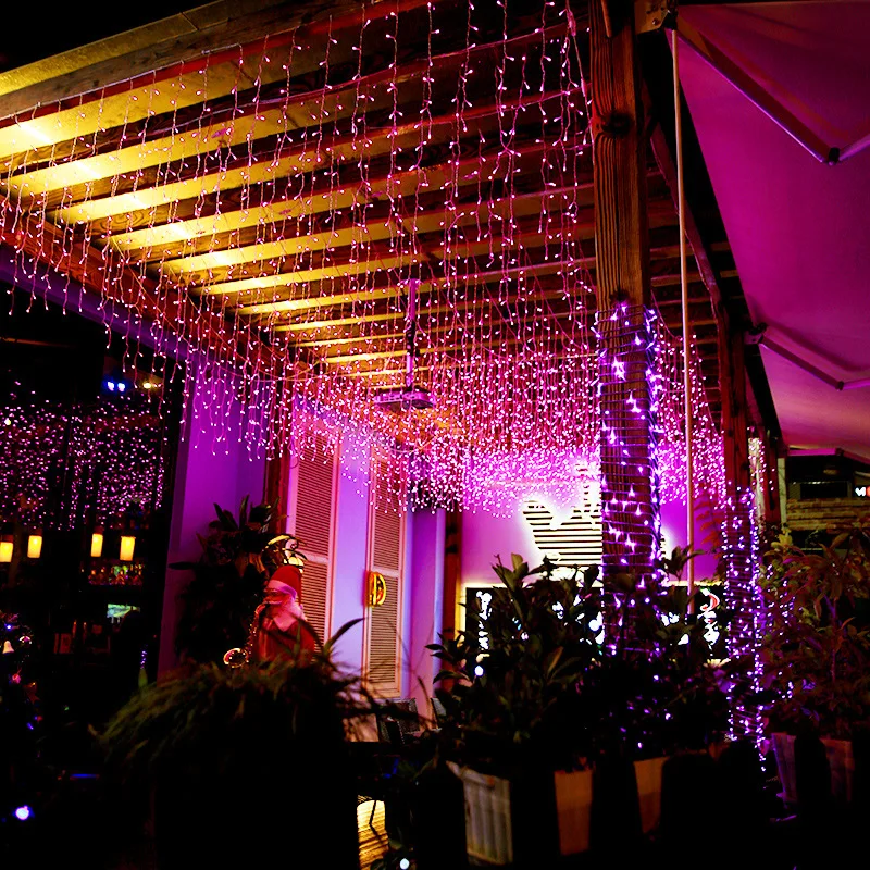 Božični luči slap na prostem dekoracijo 5M droop za 0,4-0,6 m led luči, zavese niz luči stranka vrt kapi dekoracijo 5