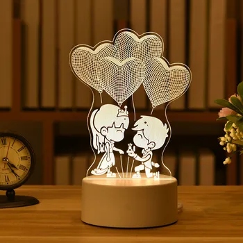 Valentinovo, Ljubezen 3D Lučka Akril LED Nočna Lučka za Poroko, Rojstni dan, valentinovo Darilo Ramadana Dekoracijo 2