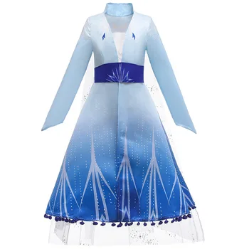 Modno Dekleta Obleko Rojstni Cosplay Snow Queen Obleko Elsa 2 Obleka Princess Obleke, Ana Elsa Obleko Fantasia Vestidos 2