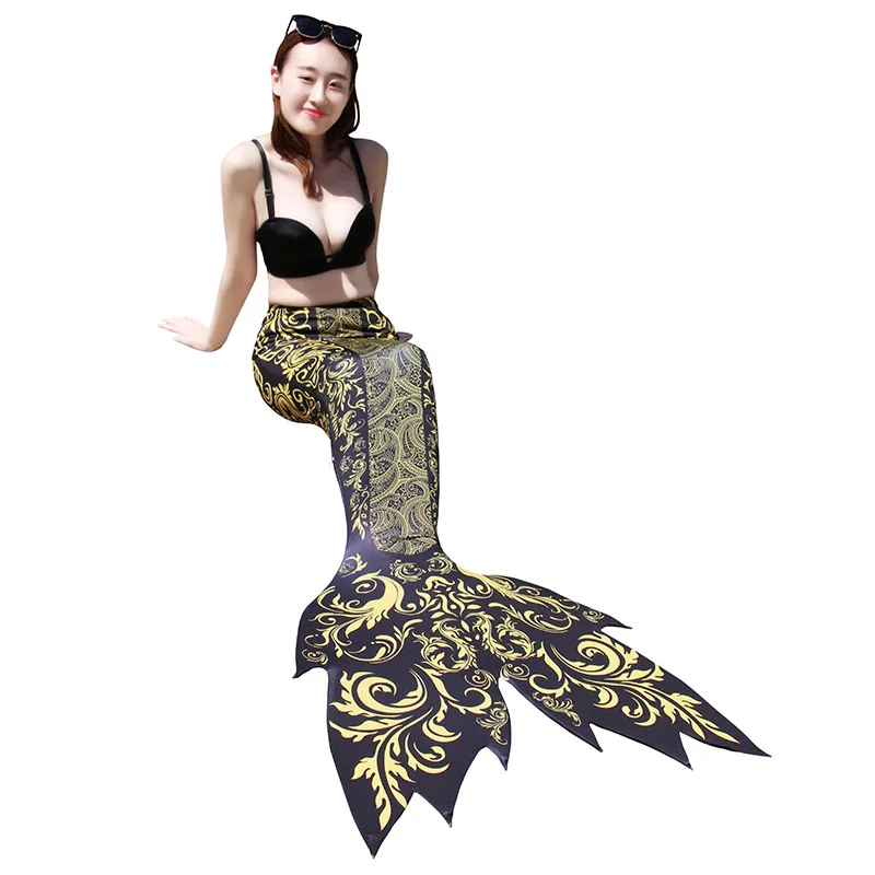 Zeemeerminstaart izpolnjeni monofin,Odrasle Ženske morska deklica Rep za Plavalne Kopalke Rep in Plavuti Swimmable Cosplay Kostume cola sirena 4