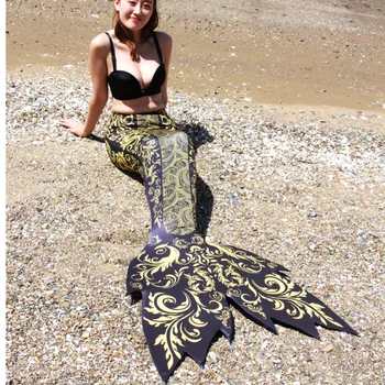 Zeemeerminstaart izpolnjeni monofin,Odrasle Ženske morska deklica Rep za Plavalne Kopalke Rep in Plavuti Swimmable Cosplay Kostume cola sirena 3