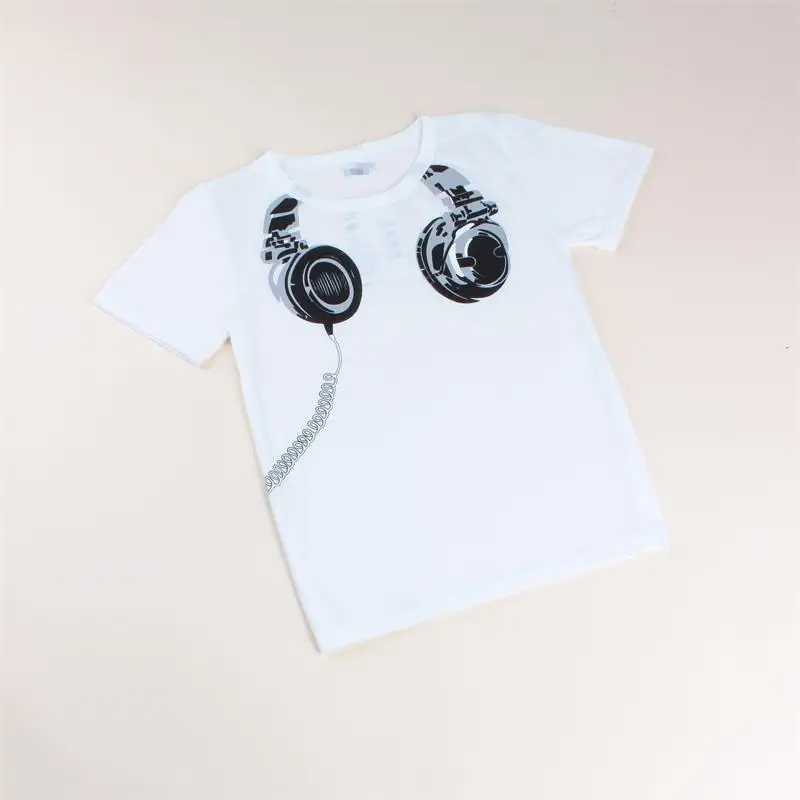 Novo otroci t-majice, Slušalke Design majica s kratkimi rokavi Boys Otroci Kratek Rokav Vrhovi T-majica bombaž Tees 3