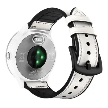 Hitro Sprostitev Mehko Pravega Usnja Silikonski Watch Pasu Trak za Garmin Vivoactive 3/Forerunner 645/Samsung Galaxy Watch 42mm 7793