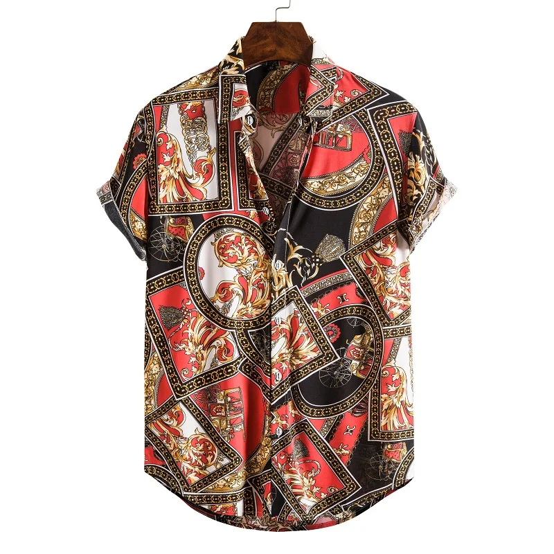 Camisa hawaiana de manga corta par hombre a la moda de 2021 camisas de secado rápido de talla grande asiáticas. M-2XL informa 2