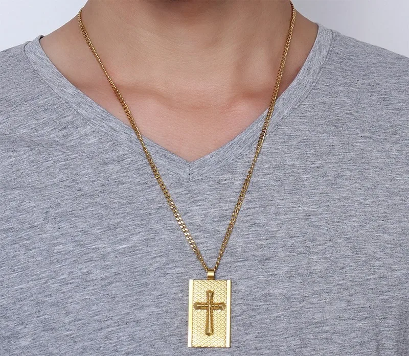FXM Z16 iz nerjavečega jekla ogrlica vroče prodajo priljubljenih samskih žensk, 38 mm zlati Križ ZDA ljubimec darilo za ženske, nakit 3