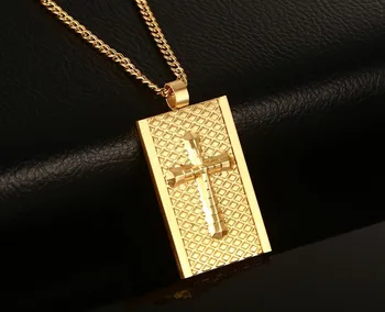 FXM Z16 iz nerjavečega jekla ogrlica vroče prodajo priljubljenih samskih žensk, 38 mm zlati Križ ZDA ljubimec darilo za ženske, nakit 2