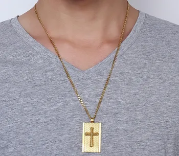 FXM Z16 iz nerjavečega jekla ogrlica vroče prodajo priljubljenih samskih žensk, 38 mm zlati Križ ZDA ljubimec darilo za ženske, nakit 3