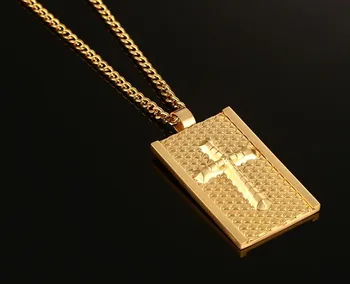 FXM Z16 iz nerjavečega jekla ogrlica vroče prodajo priljubljenih samskih žensk, 38 mm zlati Križ ZDA ljubimec darilo za ženske, nakit 5
