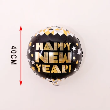 31Pcs/Set Srečno Novo Leto 2021 Balon Zlato 16-inch Število Pismo Črno Novo Leto Star Steklenico Šampanjca Baloni Dekoracije 4