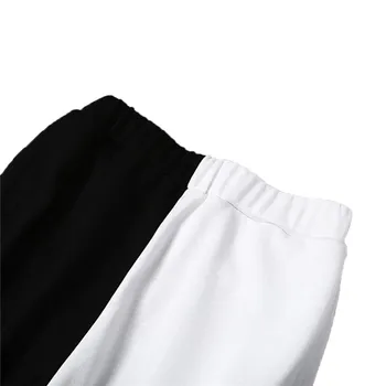 2020 visoko pasu črno-bel mozaik športni harem hlače pomlad poletje ženske svoboden priložnostne, športni ulične hlače 3
