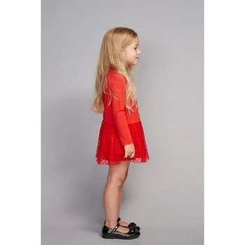 Obleko za deklice, rdeče barve, višina 110 cm 0