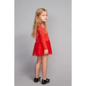 Obleko za deklice, rdeče barve, višina 110 cm 1