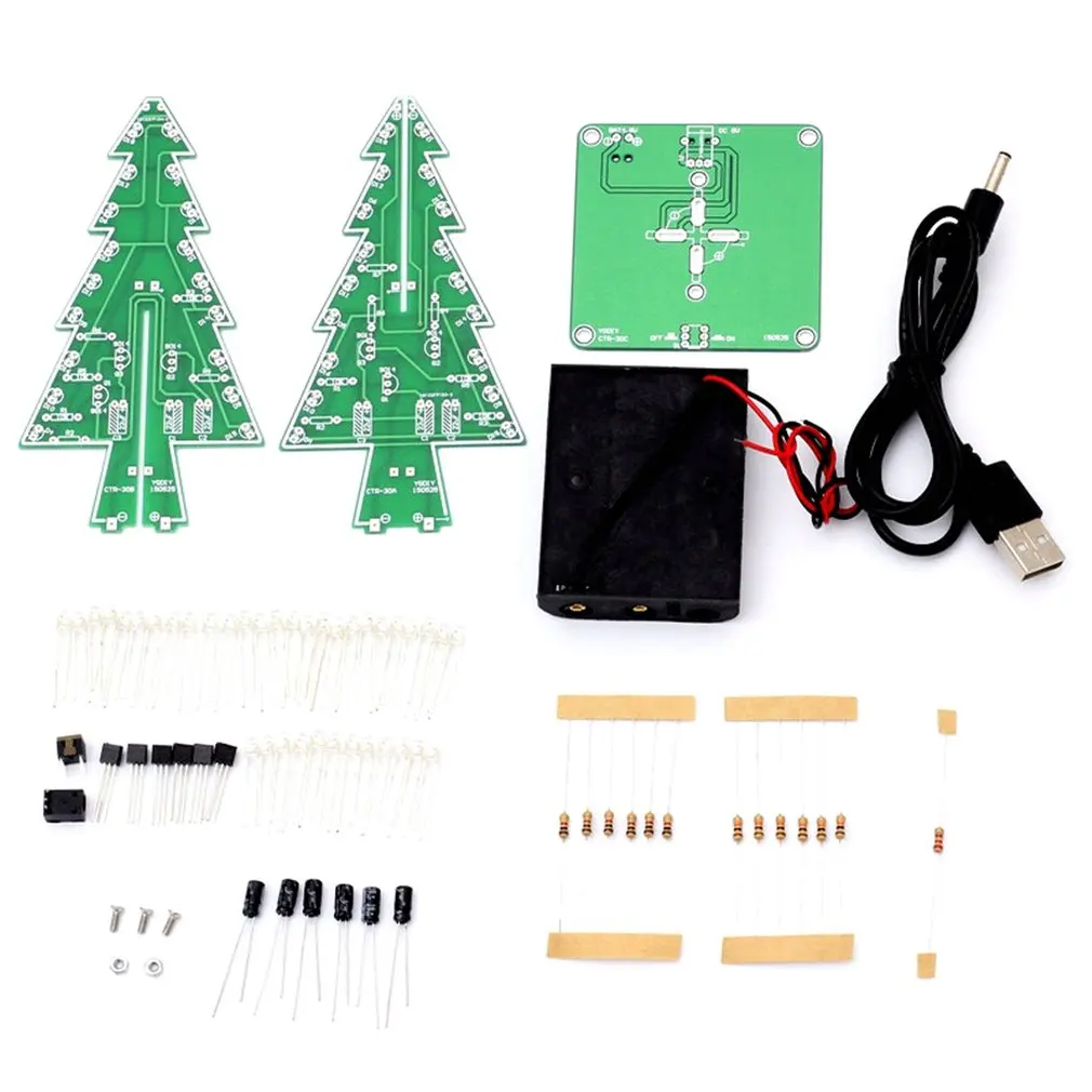 Dekor Elektronsko Bliskavico LED Vezja Deli Božično Drevo 3D Drevo LED DIY Komplet Okolju prijaznih materialov 0