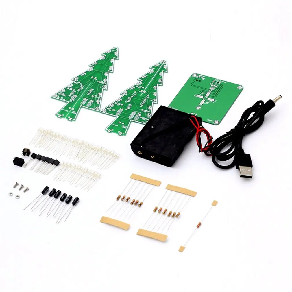 Dekor Elektronsko Bliskavico LED Vezja Deli Božično Drevo 3D Drevo LED DIY Komplet Okolju prijaznih materialov 4