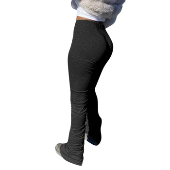 Zložene dokolenke tekačem, ki so zložene sweatpants ženske ruched hlače legging tek femme zložene hlače ženske znoj hlače hlače 8015