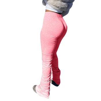 Zložene dokolenke tekačem, ki so zložene sweatpants ženske ruched hlače legging tek femme zložene hlače ženske znoj hlače hlače 2