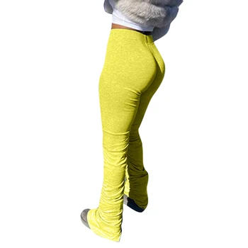 Zložene dokolenke tekačem, ki so zložene sweatpants ženske ruched hlače legging tek femme zložene hlače ženske znoj hlače hlače 3