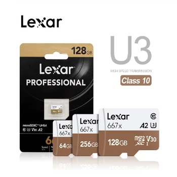 Lexar Micro SD kartice Microsd TF Kartice 667x micro SDXC UHS-I kartice SD Pomnilniška Kartica 64GB 128GB 256GB U3 V30 A2 Full-HD 4K Micro SD Kartico 1