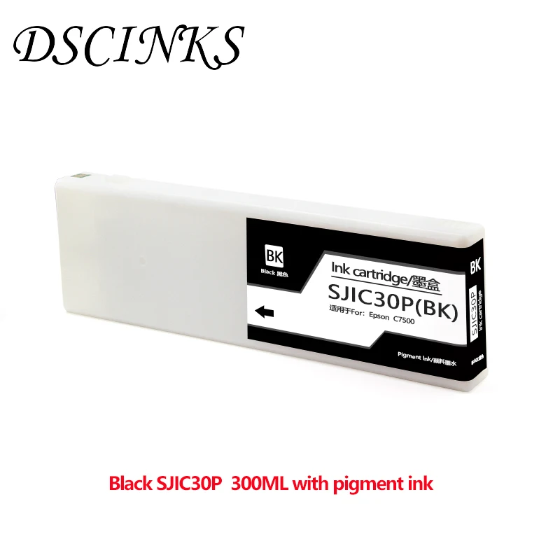 DSCINKS SJIC30P BK C M Y združljiva kartuša s 300 ML pigment črnilo za Epson C7500G C7500GE tiskalnik z čipom 2
