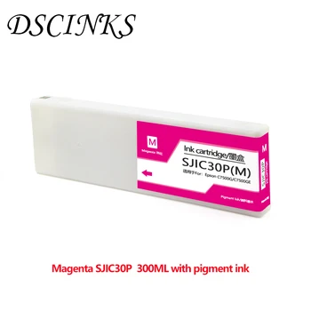 DSCINKS SJIC30P BK C M Y združljiva kartuša s 300 ML pigment črnilo za Epson C7500G C7500GE tiskalnik z čipom 3