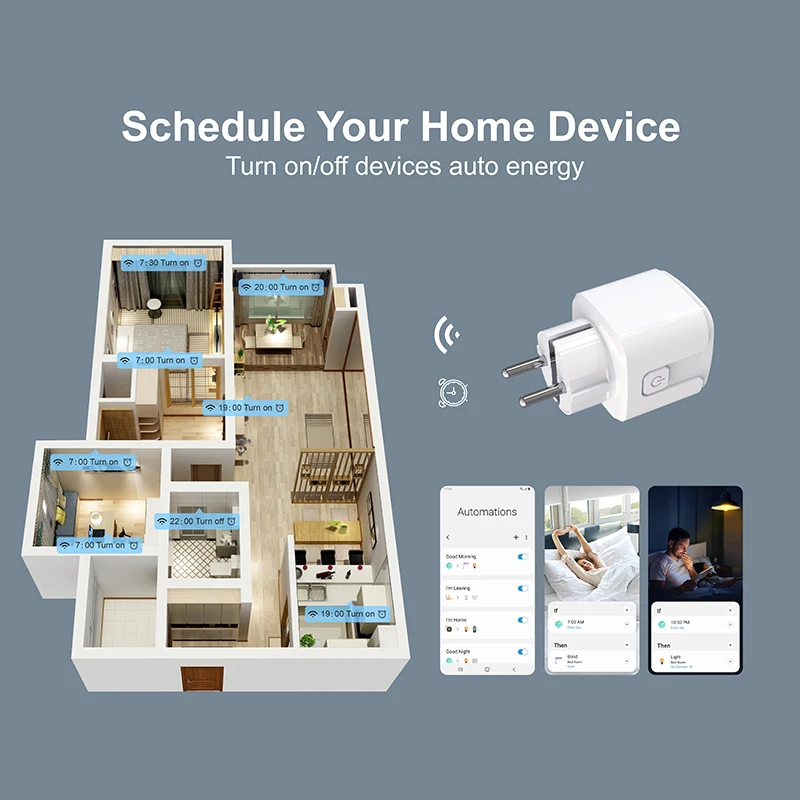 Tuya Smart Žarnica WiFi Plug Za Apple Homekit Bluetooth Dom LED Osvetlitev Prostora EU v Pametno Vtičnico Z Amazon Alexa googlova Domača stran 3