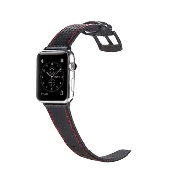 Za apple watch band luksuzni 44 mm 40 mm iWatch band 42mm 38 mm Ogljikovih vlaken+Usnje watchband zapestnica Applewatch serie 5 6 MP 4 3 8099