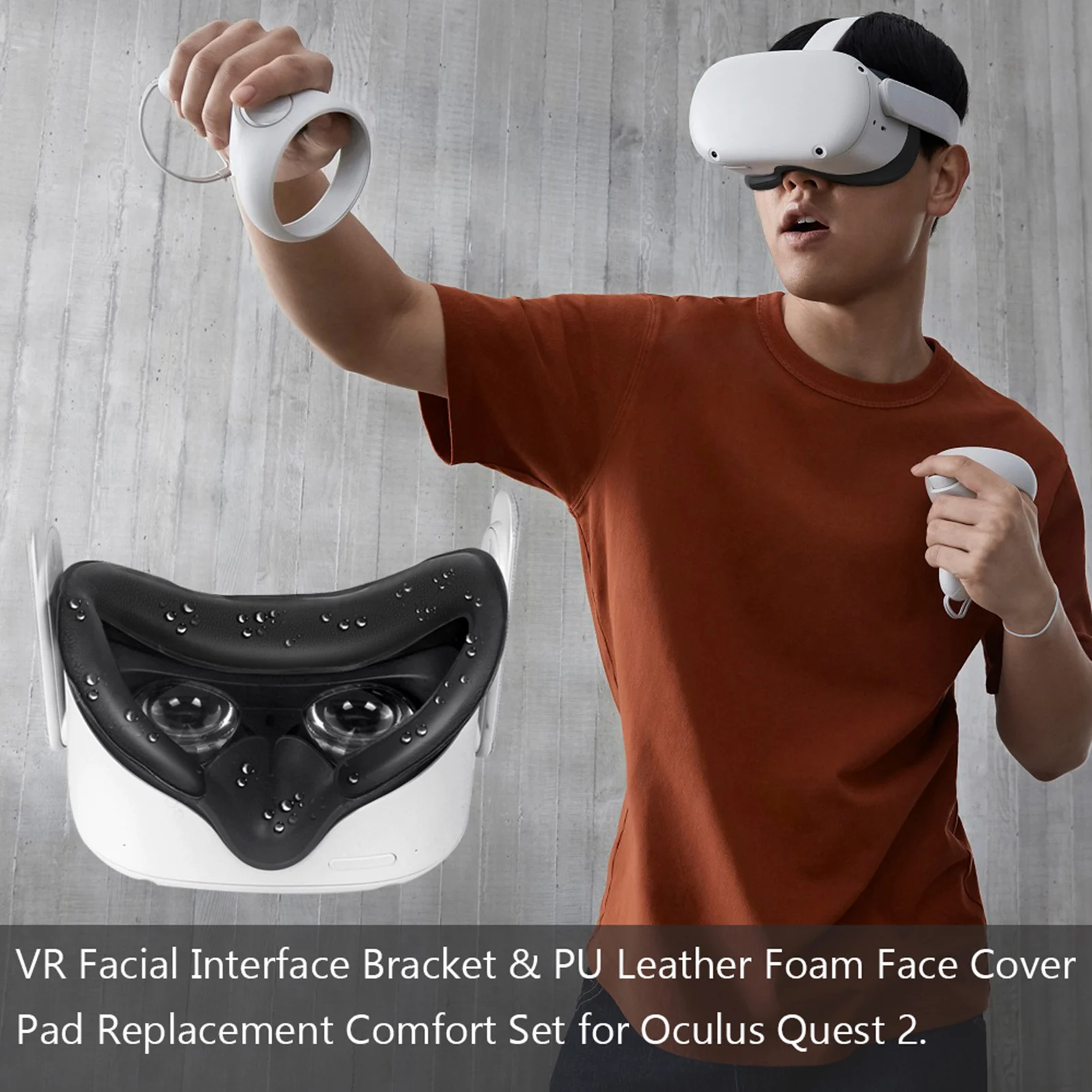 PU Obraz Blazine Pokrov Za Oculus Quest 2 VR Slušalke Zamenjava Udobno Znoj dokaz Anti-uhajanje svetlobe Oči Tipke Za Quest2 VR 2