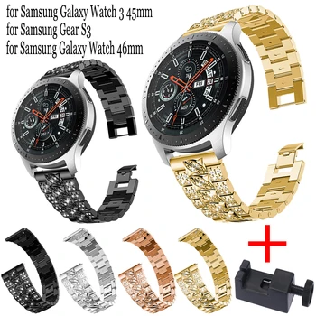 22 MM Nosorogovo iz Nerjavečega Jekla, Trak Z Orodjem Za Samsung Galaxy Watch 3 45mm Watch 46mm Prestavi S3 Za Huawei GT2 46MM Zapestnica 2