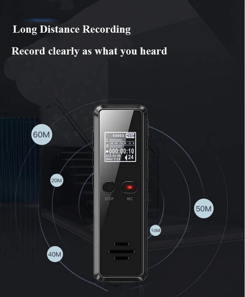 Strokovno Mini Digitalni Diktafon 8G Kovinski OLED Zaslon 1536Kbps Glas Actived Diktafon Dolge Razdalje Avdio Snemalnik Pero 0