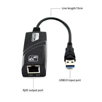 USB na priključek RJ45, USB 2.0/3.0, da RJ45 Ethernet Adapter Lan Omrežij 10/100/1000 Mb / s Omrežna kartica za Macbook RAČUNALNIK Win 7 8 10 XP 1