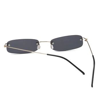 Peekaboo ozko sončna očala moških rimless poletja 2018 rdeča modra črna pravokotne sončna očala za ženske, majhen obraz vroče prodaja 4
