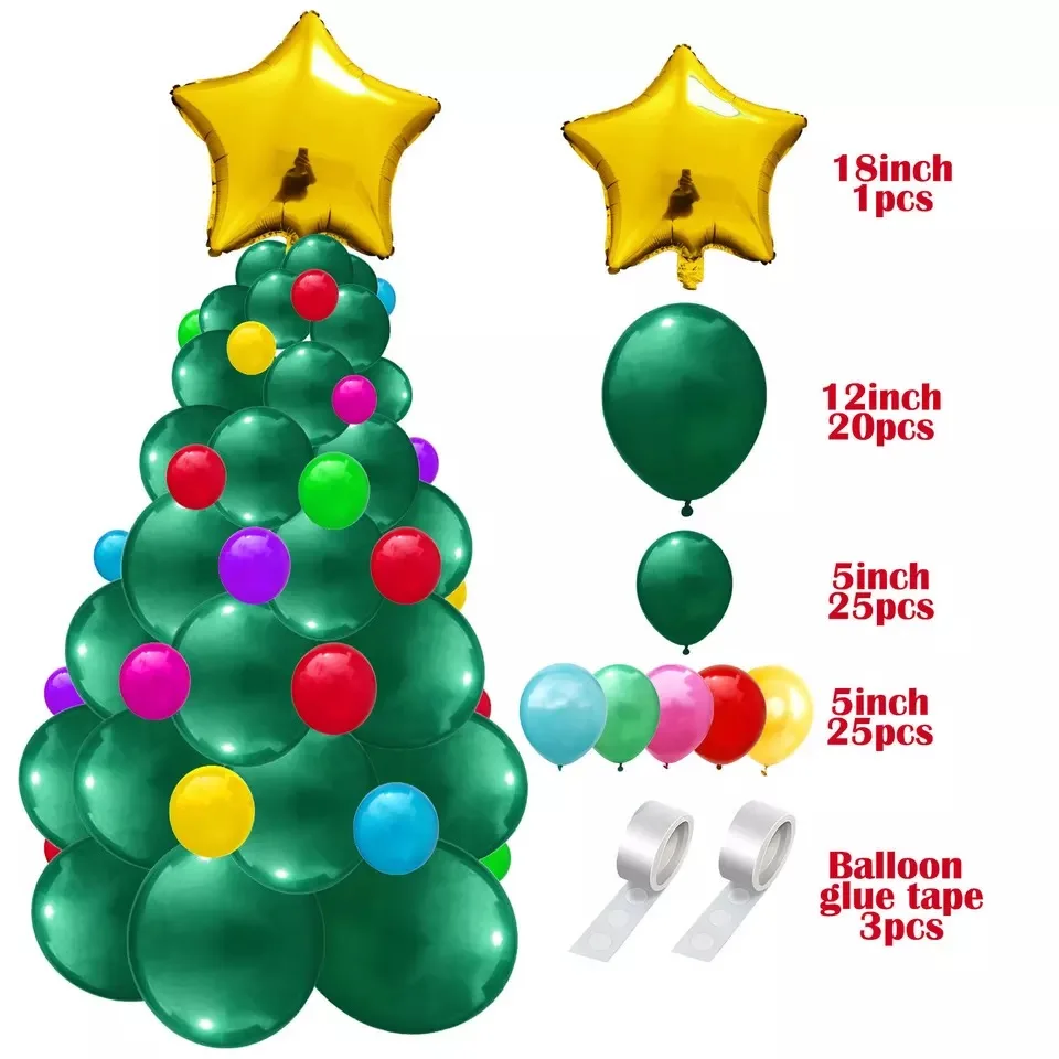74Pcs stran trupa je rjavkasto Zeleno DIY Božično Drevo Latex Balon Dekoracijo Božič, Novo Leto Temo Stranki Baby Tuš Baloni Dobave 1
