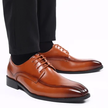 Moški Obleko Čevlje Gospoda Poslovnih Paty Usnje Poročni Čevlji Moški Stanovanj Usnje Oxfords Formalno Čevlji 0