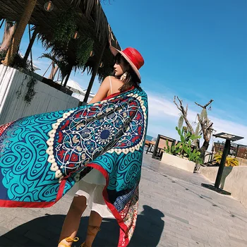 RUNMEIFA 2019 Moda Poletje Etnične Tiskanja Bombaž Šal Za Ženske Dolgo Tassel Mehke Obloge in Šali Plažo, oblačila Hidžab Ženski Foulard 0
