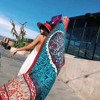 RUNMEIFA 2019 Moda Poletje Etnične Tiskanja Bombaž Šal Za Ženske Dolgo Tassel Mehke Obloge in Šali Plažo, oblačila Hidžab Ženski Foulard 5