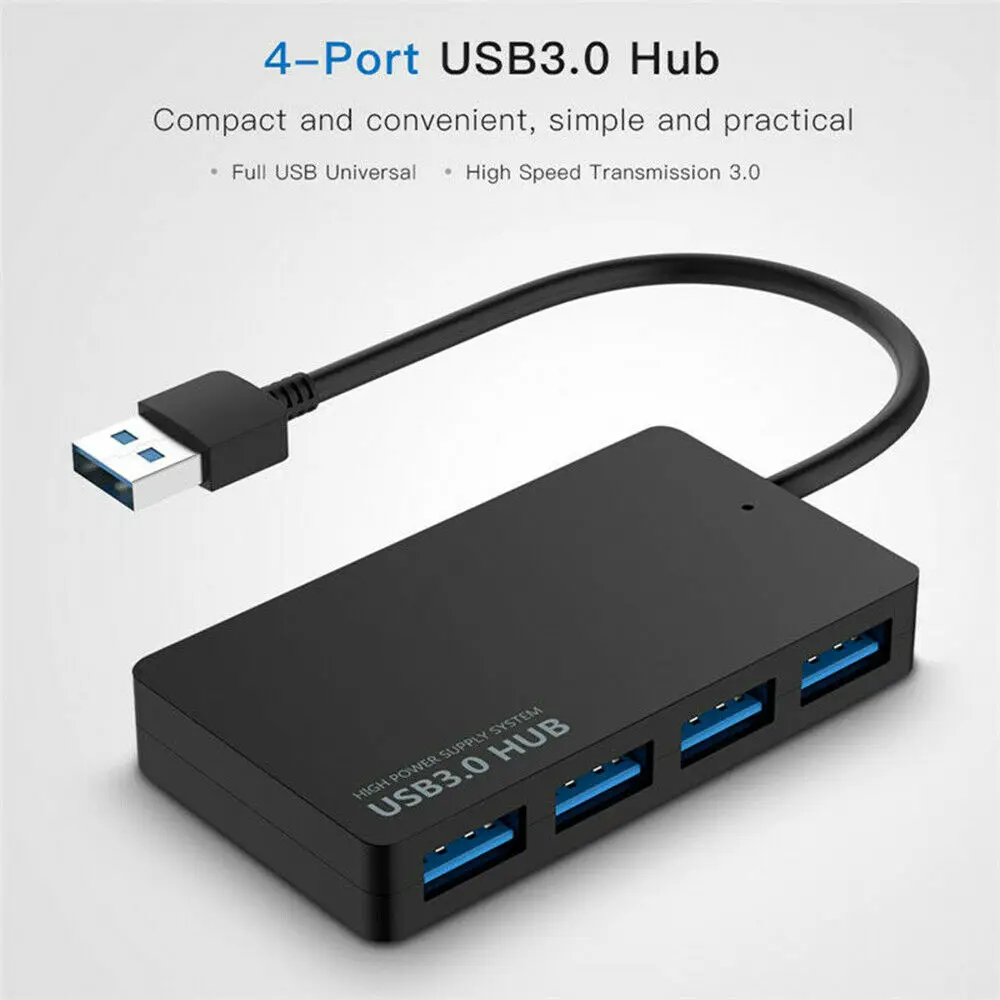 USB 3.0, 4 Port Multi Visoke Hitrosti Razširitev Namizja HUB Razdelilnik PC Prenosni Adapter 4