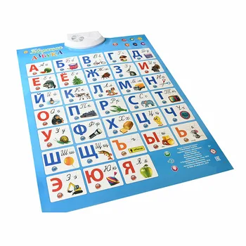 Ruski jezik elektronski baby ABC abeceda zvok plakat za malčke otroci prisotni Darilo zgodnjega učenja izobraževanja fonetična grafikon 5