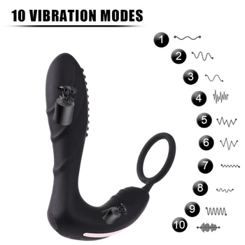 Brezžični Daljinski Upravljalnik Moški Massager Silikonski Analni Vibrator 10 Hitrost Butt Plug Spolnih Igrač Za Moške Masturbator Zda 1