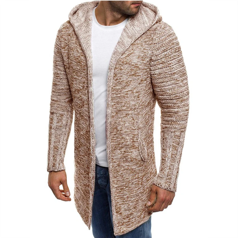 Modni pulover moških nov prihod priložnostne jopico moških zimskih hooded vratu solid kakovosti pletene blagovne znamke moški puloverji velikosti 1
