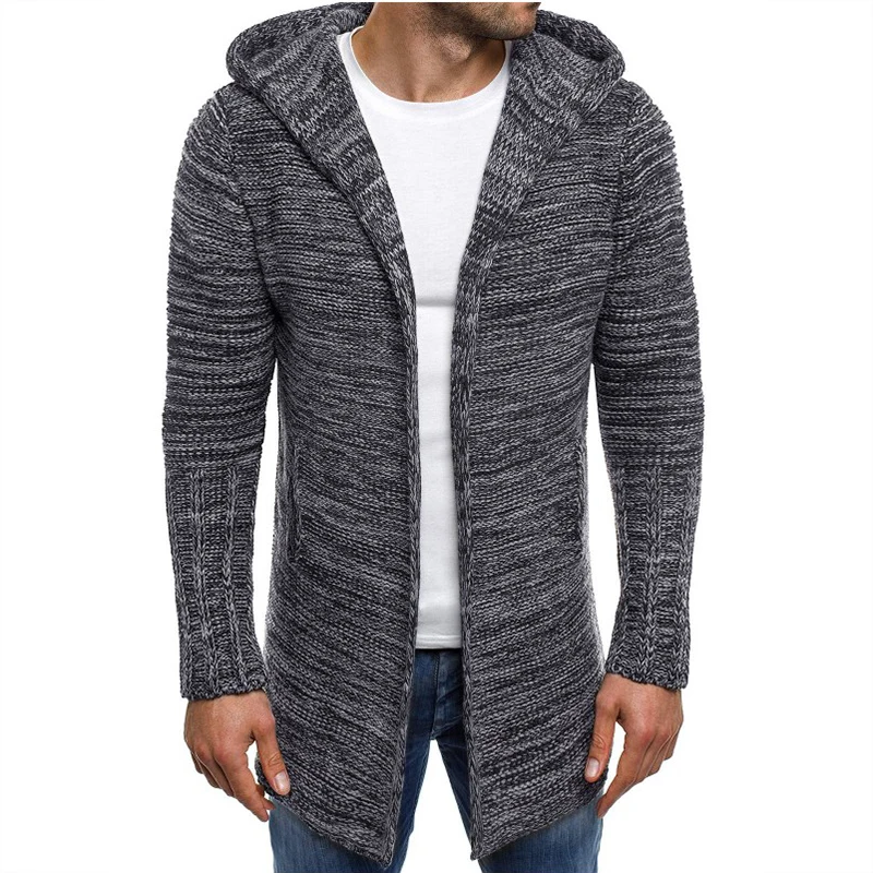 Modni pulover moških nov prihod priložnostne jopico moških zimskih hooded vratu solid kakovosti pletene blagovne znamke moški puloverji velikosti 2