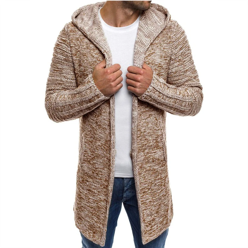 Modni pulover moških nov prihod priložnostne jopico moških zimskih hooded vratu solid kakovosti pletene blagovne znamke moški puloverji velikosti 4