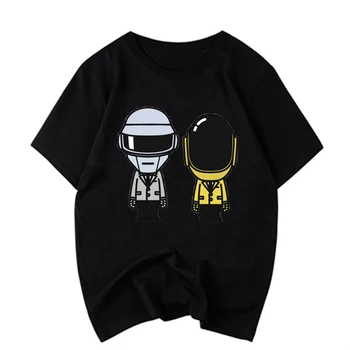 Moška Majica s kratkimi rokavi Moški Daft Punk Čelade Hip Hop T Shirt Priložnostne Tshirts Harajuku Vrh Tees Moška T Majica Homme 3