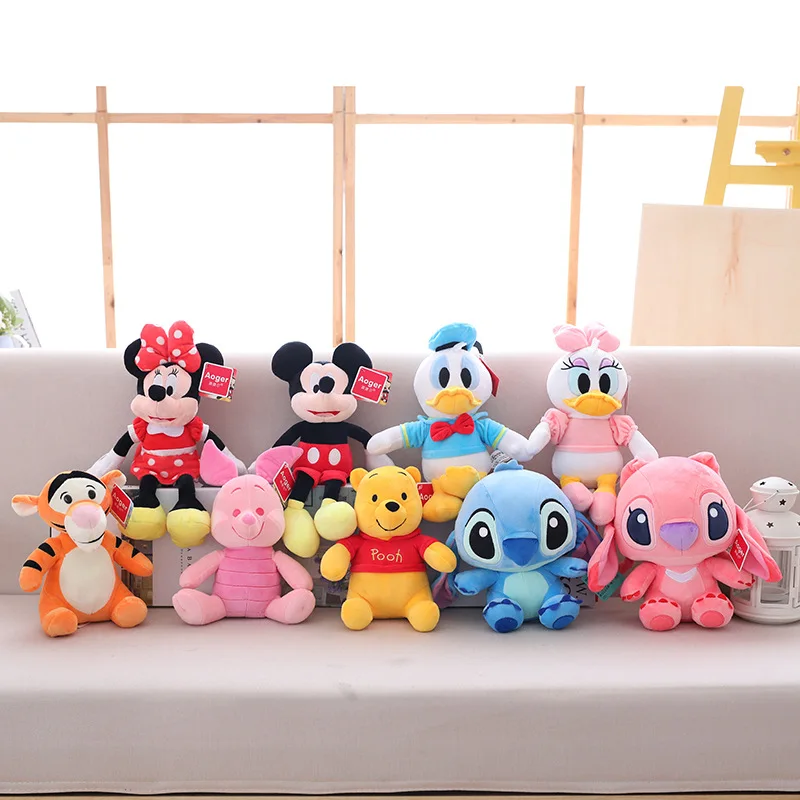 23 cm Disney Plišastih Igrač Mickey Minnie Mouse, Donald Duck Šiv Pooh Medved Piglet Kawaii Polnjene Tigger Plushie Lutka Igrače Anime 1