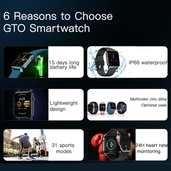 Smartwatch 2020 KOSPET GTO Šport Pametno Gledati Nepremočljiva Fitnes Zapestnica Moški Ženske Smartwatch za Otroke Za Android iOS Xiaomi 1