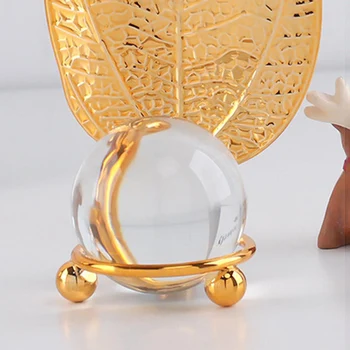 1PCS Gold Leaf Kristalno Kroglo Nakit Namizno Dekoracijo, Dekoracijo, Dekoracijo Doma Dodatki, Spalnica Pregleden Železa Kip 1