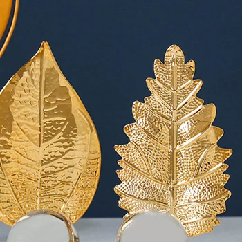 1PCS Gold Leaf Kristalno Kroglo Nakit Namizno Dekoracijo, Dekoracijo, Dekoracijo Doma Dodatki, Spalnica Pregleden Železa Kip 4