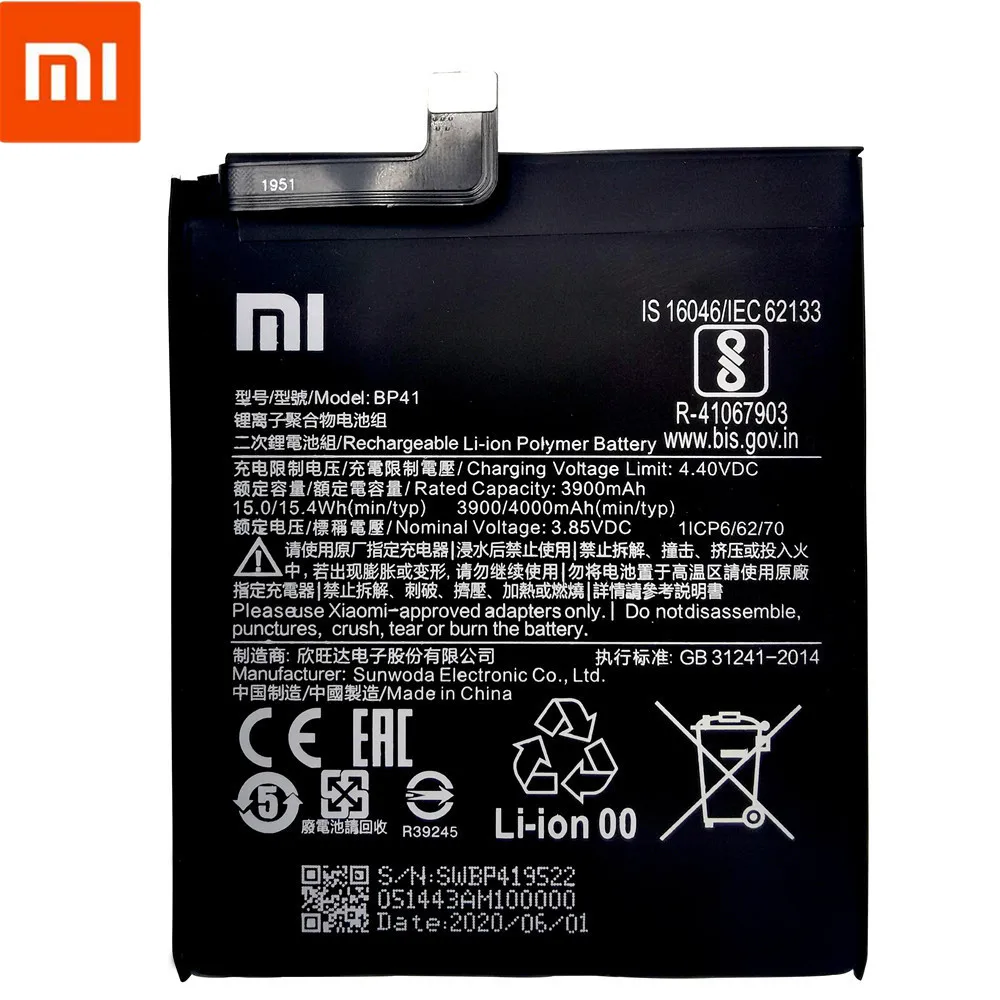 Xiao Mi Originalne Baterije Telefona BP41 4000 mah za Xiaomi Redmi K20 / Mi 9T / K20 Pro / 9T Pro Zamenjava Baterije +Orodij Kompleti 5